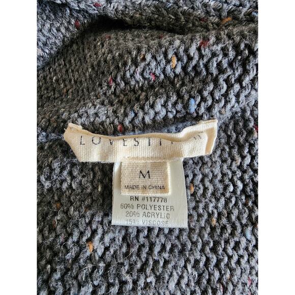 Love Stitch Gray Knit Wrap Sweater with Fridge Size Medium - Picture 6 of 6